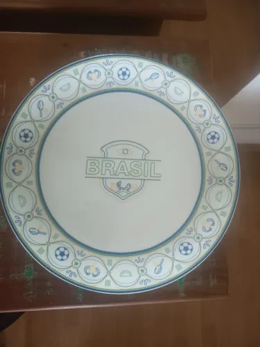 Prato Colecionável Porcelana Schmidt Brasil / Visa - Com Receita Impressa