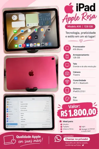 ? IPAD APPLE ROSA - 128 GB