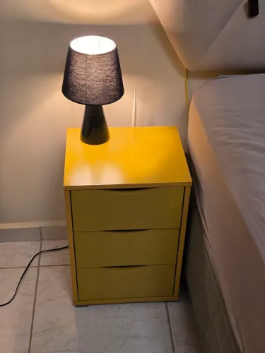 Par Criado Mudo Amarelo 3 gavetas