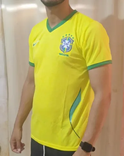 Promoção de Camisa do Brasil 2026 Dry fit simbolo bordado premium