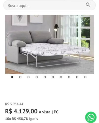 Sofá cama em linho (valor na loja 4129,00)