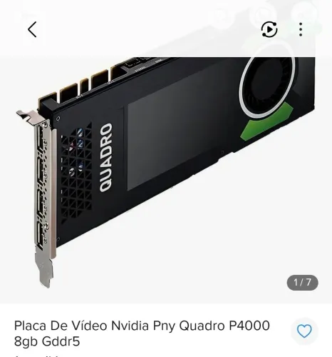 Placa de vídeo Nvidia quadro P4000