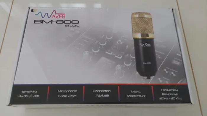 Microfone Condensador Bm800 WAVER + Suporte <br><br><br><br>