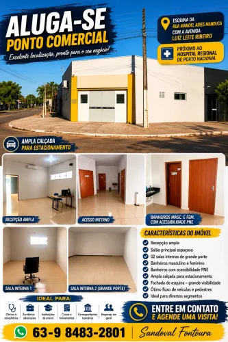 ALUGA-SE - EXCELENTE PONTO COMERCIAL  Localização Estratégica no Centro de Porto Nacional