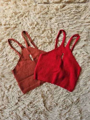 croppeds vermelho e terracotta, tam p