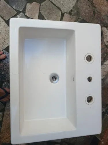 2 Cubas De Sobrepor Retangular Deca L840 Branca + Torneira Inclusa