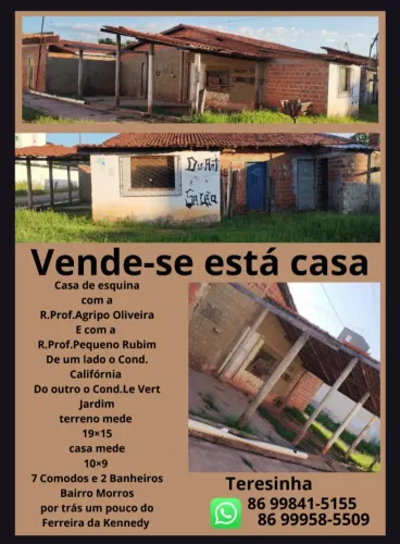 Pra vende casa d esquina bom pra ponto d comércio d lado d dois condomínio terreno bem