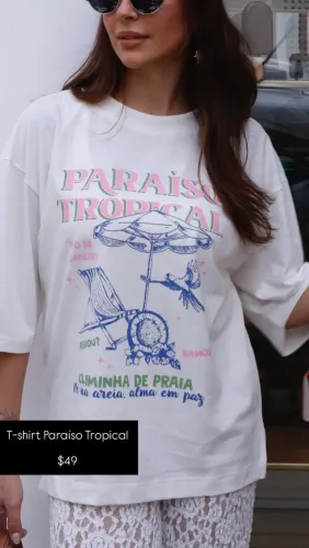 Camisa Paraíso Tropical feminina