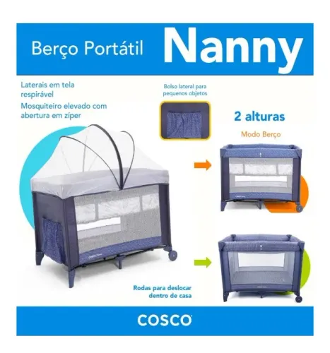 Berço cosco portatil + colchão próprio para ele