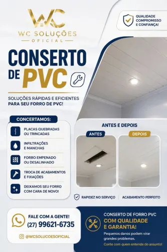 Conserto de Forro PVC | Reparo e Troca de Placas | WC Soluções
