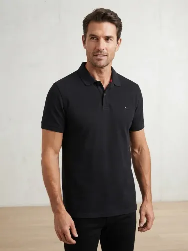 Camisa polo masculina tam P preta Aramis