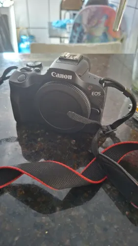 Canon R100 + lente 35mm f2 Youngnuo + adaptador andoer ef para rf