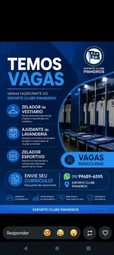 Vaga no esporte clube pinheiro 