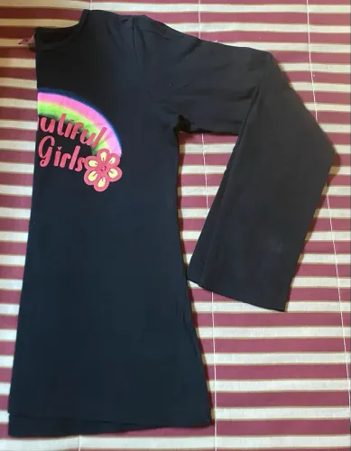 Blusa Manga Longa Infantil "Beautiful Girls" Arco-íris - Tamanho 14 (Perfeito Estado)