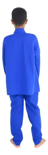 Kimono em oxford infantil azul ou branco