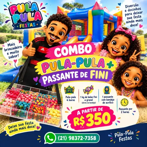 Aluguel de pula pula +passador de fini