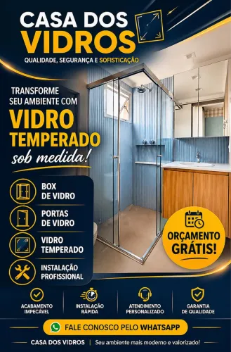Box de banheiro em vidro temperado.