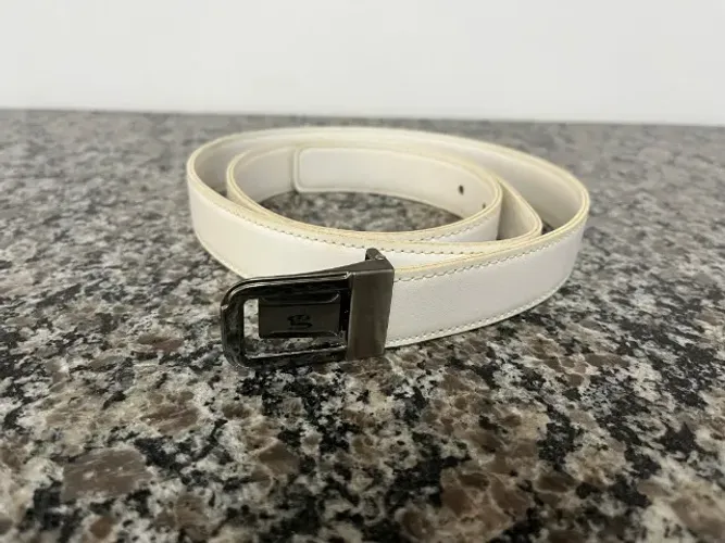 Cinto Masculino Branco Premium - Fivela Giratória / Social e Casual TAM 115