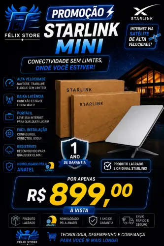 Promoção STARLINK MINI ANATEL NOVA FAZEMOS ENTREGAS