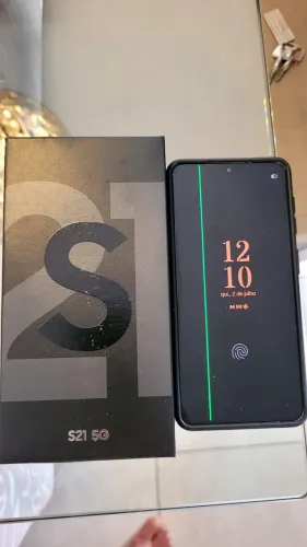 S21 5G funciona perfeitamente apenas uma linha verde na tela, 580 reais