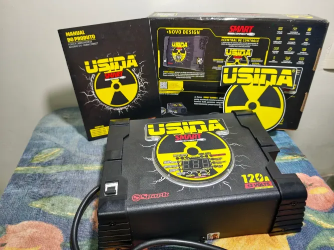 Fonte Carregador Automotivo Usina Smart Connect 120A 12V Spark - Completo na Caixa