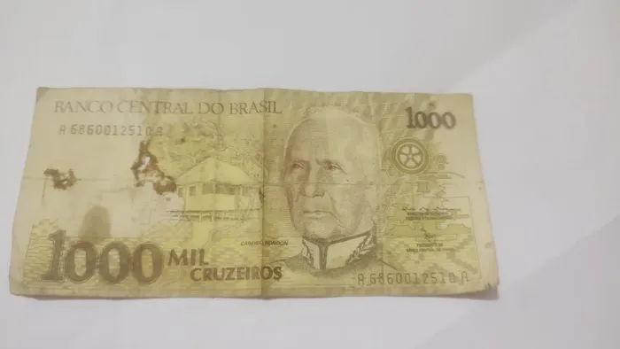 Cédula de Mil Cruzeiros Cândido Rondon 1990