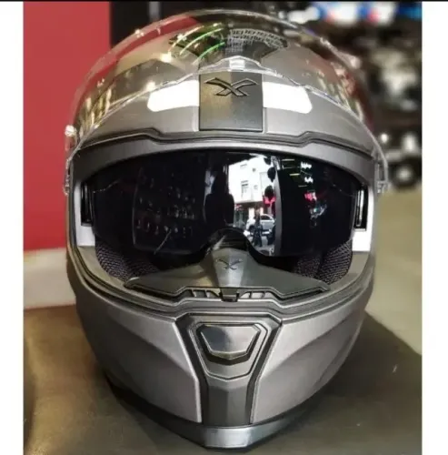 Capacete moto NEXX Sx100 cor cinza/tatânio com viseira solar e acompanha pinlockck