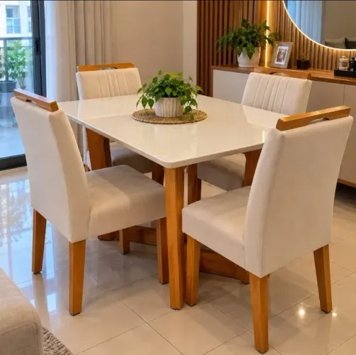 Mesa de Jantar Com 4 Cadeiras (Entrega Rápida Produto Novo)