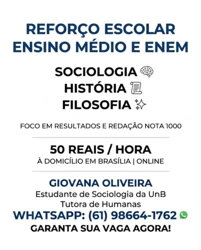 Reforço Escolar Sociologia, História e Filosofia - Ensino Médio e ENEM