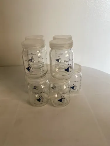Pote de vidro para armazenar leite materno 