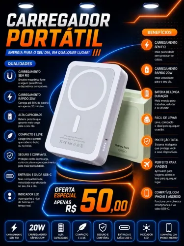 Carregador Indução portátil