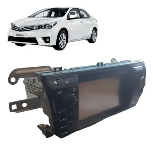 Central Multimídia Comando Som Cd Player Corolla 2015 A 2019 Preto
