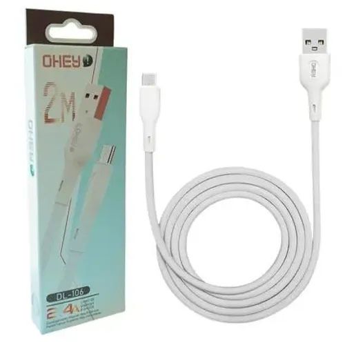 Cabo Usb C x Usb 2 Metros Branco - 2.4A