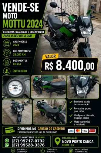 Mottu 110 cv quitada e documentada