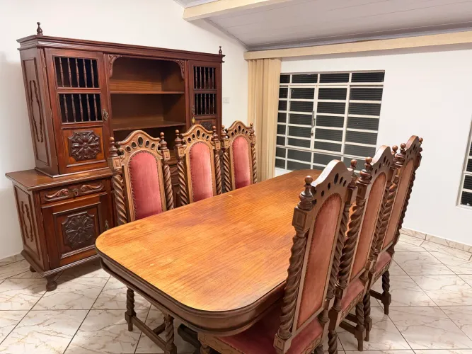 JOGO DE SALA DE JANTAR ANTIGO COMPLETO
