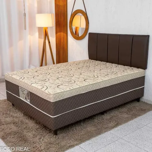 Cama Box Casal Ortopédico D33 Rondomóveis + Painel Box Casal 1.40 Roma