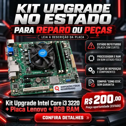 Kit - i3 3220 placa Lenovo 8gb ram (ler descrição placa)