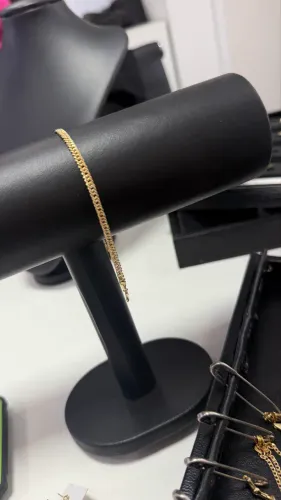 Pulseira em ouro 18k grumet dupla