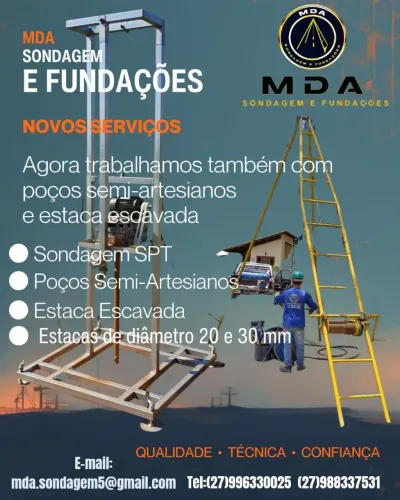 MDA poços semi-artesianos e fundações 