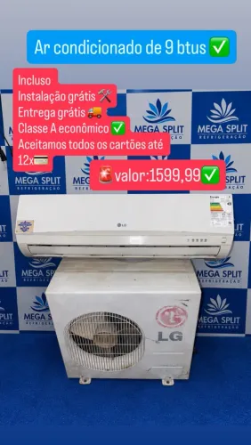 Ar condicionado de 9 btus / incluso instalação/ garantia/ entrega