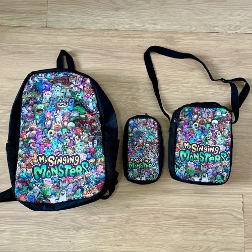 Kit de mochila, estojo e lancheira infantil 