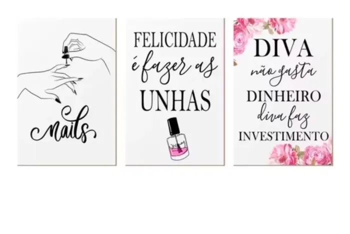 Quadros decorativos salão de unha