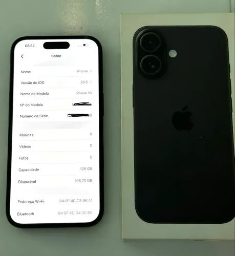iPhone 16 128gb preto