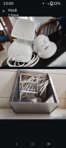 Vende 02 chuveiro elétrico,1 pia de aço inox e vários suportes de parede