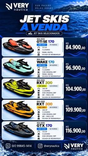 Jet Ski Sea-Doo à Venda | RXT 300, GTI SE 170, GTX 170 e Wake 170