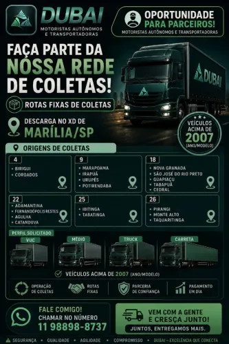 ESTAMOS AGREGANDO HR, VUC, MEDIO E MAIORES PARA REGIAO DE MARILIA