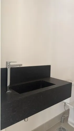 bancada de lavabo esculpida granito são gabriel escovado 1.00 L x 0,40 prof. -SEM TORNEIRA