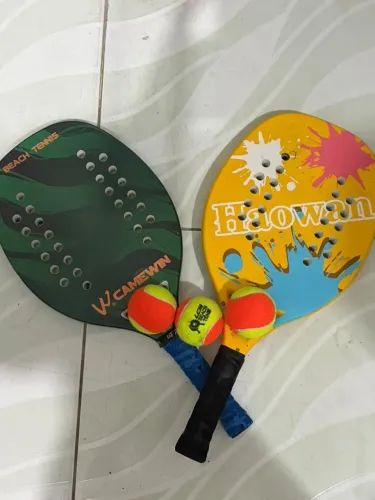 KIT RAQUETE BEACH TÊNIS + 3 bolinhas