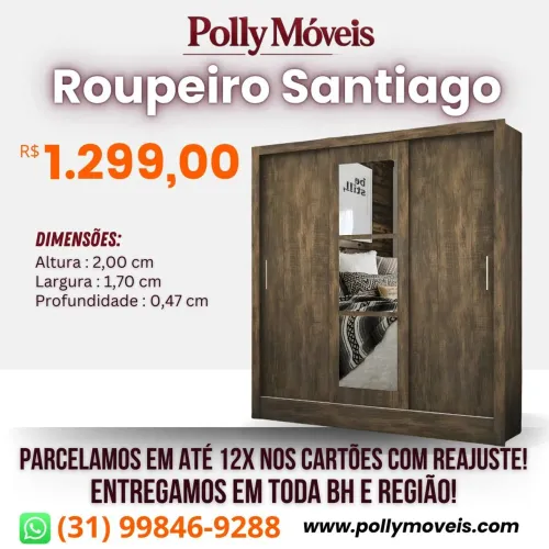 Guarda Roupa Santiago! Pronta Entrega!