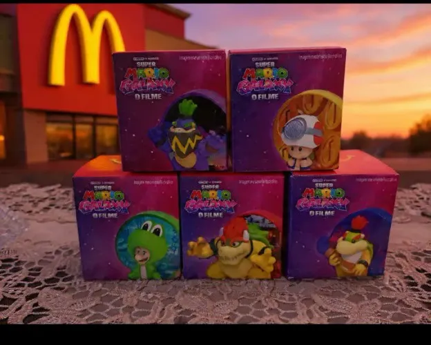 Conjunto com 5 personagens do filme Mario Galaxy - McDonald's 2026